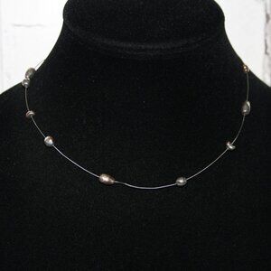 ⚪💫 Silver Wire + Bead Necklace by Monet · 14.5–17.5" 💫⚪